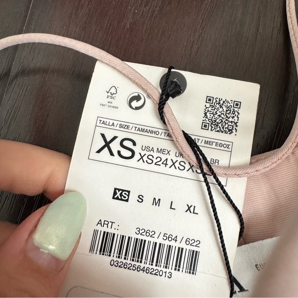 NWT Zara Ruched Halter Crop Top Blush Pink Strapless Corset Bustier Y2K Party - Picture 6 of 6